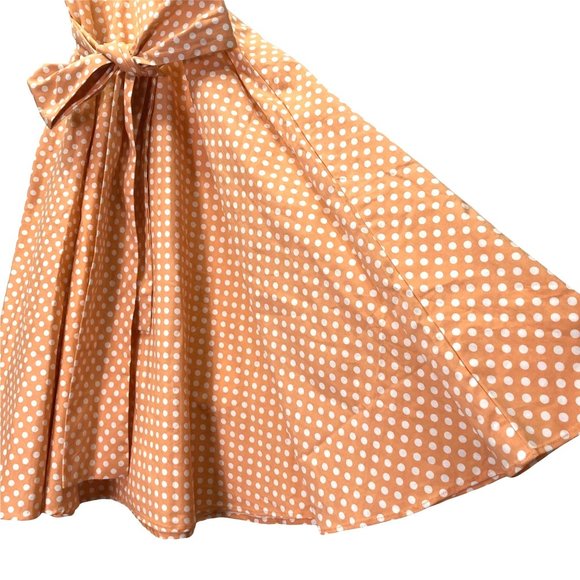 Grace Karin women Dress Orange  sleeveles Polka dots V-neck size M - Picture 6 of 10
